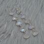 Rainbow Moonstone Dangle Sterling Silver Earrings, thumbnail 2 of 9
