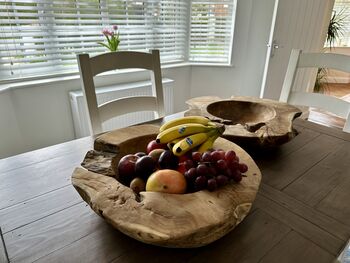 Heavy Large 50cm Teak Root Wooden Heavy Fruit And Nut Bowl 6kg, 3 of 12