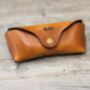 Personalised Burnt Tan Leather Glasses Case, thumbnail 1 of 11