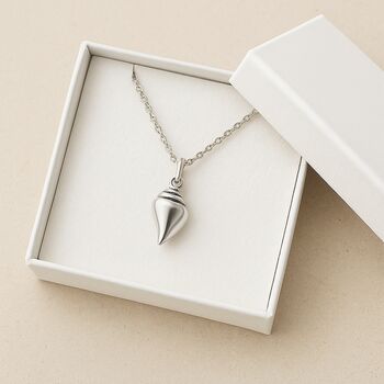 Sterling Silver Conch Shell Pendant Necklace, 6 of 9