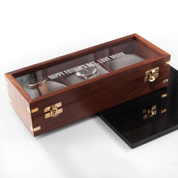 Personalised Luxury Three Piece Wooden Watch Box, 5 of 11