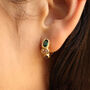 18ct Gold Plated Multi Colour Cz Stone Huggie Hoops, thumbnail 2 of 4