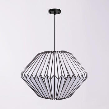Pinstripe Pattern Origami Diamond Lampshade, 4 of 5