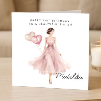 21st Birthday Card Custom For Sister, 4 of 7