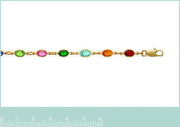 18ct Gold Plated Multi Colour Gemstone Crystal Necklace, 4 of 5