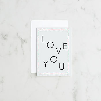 'Love You' Typographic Card, 2 of 2