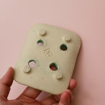 Geometric Mint Ceramic Soap Dish With Drainage, 2 of 4