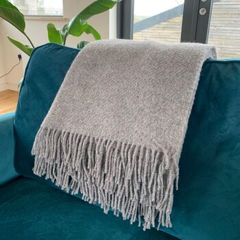 Recycled Wool Blanket Grey Made In Britiain, 3 of 8