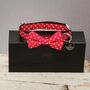 The York Red Pink White Spotty Dog Collar Bow Tie, thumbnail 6 of 12