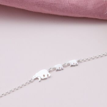 Sterling Silver Bears Bracelet For Mother's Day, 3 of 7