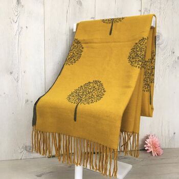 Cashmere Mulberry Tree Of Life Print Scarf, 6 of 10