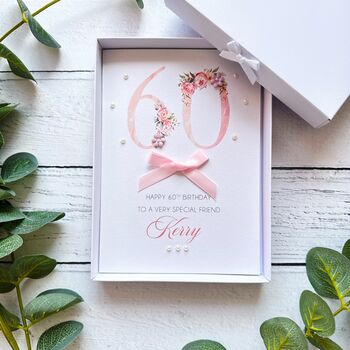 Personalised 60th Birthday Card In Pink, 3 of 12
