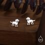 Sterling Silver Labrador Puppy Stud Earrings, thumbnail 6 of 12