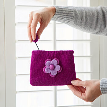 Handmade Felt Daisy Purse, 5 of 8