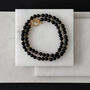 Mens Gold Plate Black Onyx Wrapped Crystal Bracelet, thumbnail 1 of 2