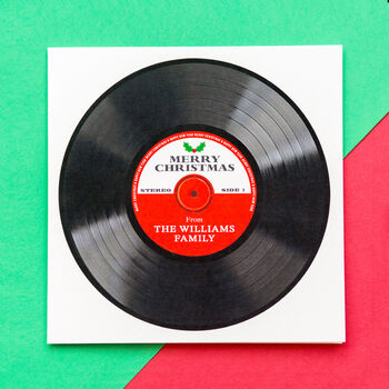 Personalised Vinyl Record Christmas Card Pack, 3 of 4