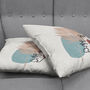 Pillow Cover With Bronze And Blue Abstract Face Statue, thumbnail 4 of 7