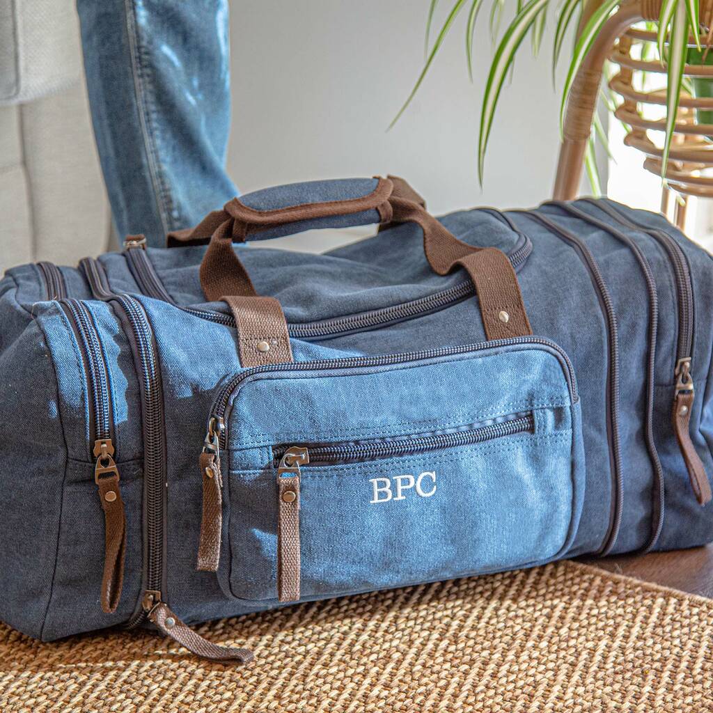 Personalised Extendable Canvas Travel Duffle Bag By Duncan Stewart