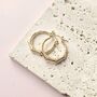 Bamboo Creole Hoop Earrings 18ct Gold Plated, thumbnail 3 of 4