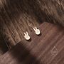 Peace Sign Hand Stud Earrings In Sterling Silver, thumbnail 6 of 11