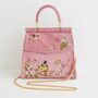 Morning Song Bird Embroidered Mini Pink Tote, thumbnail 4 of 10