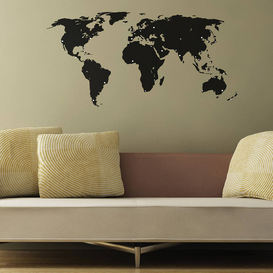 World Map Wall Stickers By The Binary Box