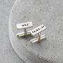 Personalised Silver Rectangle Cufflinks, thumbnail 2 of 9