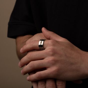 Personalised Silver Closed Link Chain Ring, 6 of 12