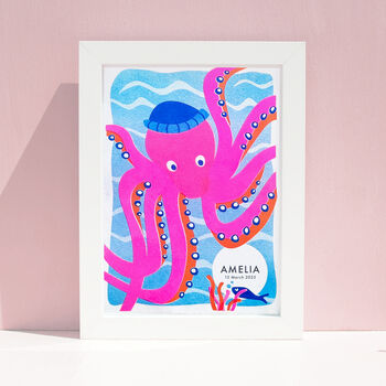 Personalised Ocean Life Riso Name Print, 4 of 6