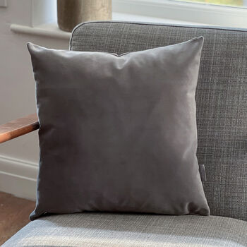 Luxury Super Soft Velvet Cushion Silver Grey, 3 of 6