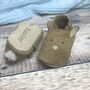Suede Easter Bunny Baby Shoes With Sheepskin Tail, thumbnail 1 of 10