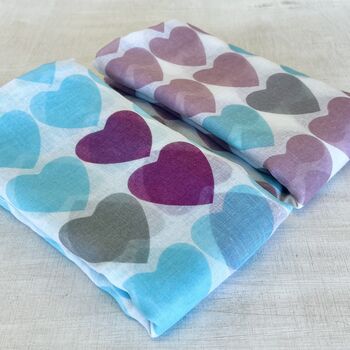 Colourful Heart Print Scarf, 2 of 6