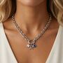 Charm Builder™ Silver Chunky Oval Chain Clasp Charm Necklace, thumbnail 1 of 11