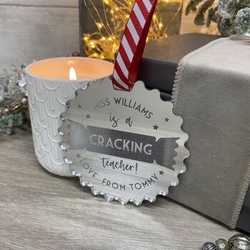 Personalised Teacher Christmas Gift Silver, 4 of 12