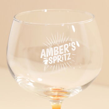 Personalised Name Aperitivo Spritz Balloon Glass, 2 of 3