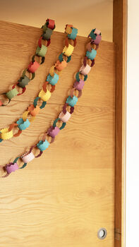 Pink And Blue Paper Chain Garland, Three Meters, 4 of 5