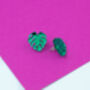 Monstera Leaf Stud Statement Earrings, thumbnail 4 of 4