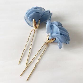 Blue Flower Hair Pins, 7 of 7