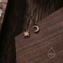 Sterling Silver Asymmetric Moon And Starburst Stud Earrings, thumbnail 6 of 12