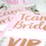 Rose Gold Team Bride Hen Party Vip Pass Lanyard Favours, thumbnail 8 of 12