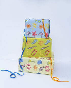 Green Postcard Pattern Gift Wrap, 3 of 8