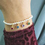 Pearl Bracelet With Family Birthstone Hearts, thumbnail 4 of 11