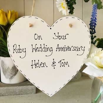 Personalised Ruby Wedding Anniversary Gift Heart, 4 of 4