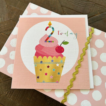 Cupcake 2nd Birthday Card, 4 of 5