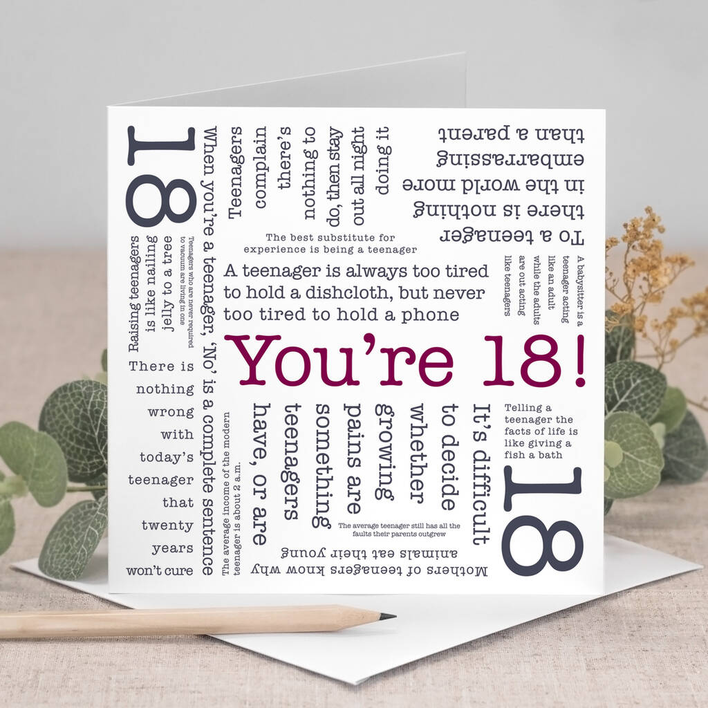 18th Birthday Card Funny Teenager Quotes, 1 of 8