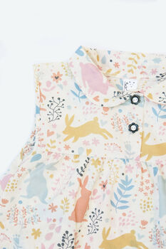 Girls Bouncing Bunny Spring Cotton Short Pyjama Set, 7 of 8