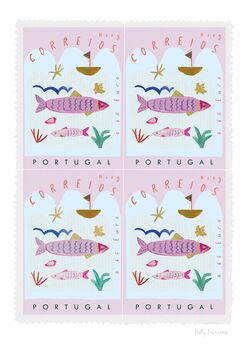Portugal Postage Stamp Art Print Portuguese Poster, 3 of 3