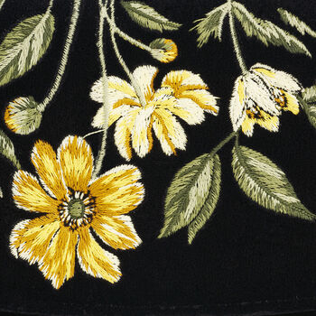 Black Botanical Velvet Embroidered Purse Large, 3 of 7