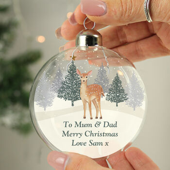 Personalised Reindeer Glass Christmas Bauble, 3 of 4