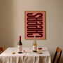 Cheers Print | Typographic Poster | Wall Art | Aesthetic | Typographic | Trendy | Kitchen Artwork | Cocktail Bar Decor | Drink Lovers, thumbnail 8 of 11